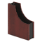 Rolodex Wood and Faux Leather Magazine File, 3 1/2 x 10 x 11 13/16, Black/Mahogany ROL81768