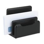 Rolodex Wood Tones Desktop Sorter, Three Sections, Wood, Black ROL62525