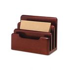 Rolodex Wood Tones Desktop Sorter, Three Sections, Wood, Mahogany ROL23420