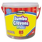 RoseArt Crayons, Classic Colors, Resealable Bucket with Sharpener, 85/Pk RAI48155UA8