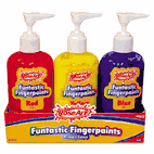 RoseArt Washable Finger Paint, Blue/Red/Yellow, 8 oz RAI48343UA8