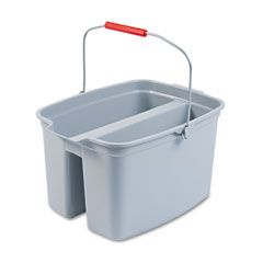 Rubbermaid Commercial 19-Quart Double Utility Pail, 18 x 14-1/2 x 10, Gray Plastic RCP262888GY