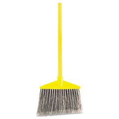 Rubbermaid Commercial Angled Large Broom, Poly Bristles, 46-7/8" Metal Handle, Yellow/Gray RCP637500GY