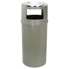 Rubbermaid Commercial Ash/Trash Classic Container w/o Doors, Round, 25 gal, Beige RCP818288BEI