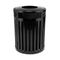 Rubbermaid Commercial Avenue Large Open Top Waste Receptacle, Round, Steel, 37 gal, Black RCPMH46PLBK