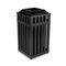 Rubbermaid Commercial Avenue Open Top Waste Receptacle, Square, Steel, 16 gal, Black RCPMHSQ18PLBK