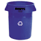Rubbermaid Commercial Brute Recycling Container, Round, Plastic, 32 gal, Blue RCP263273BE