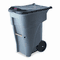 Rubbermaid Commercial Brute Rollout Heavy-Duty Waste Container, Square, Polyethylene, 65 gal, Gray RCP9W21GY