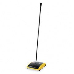 Rubbermaid Commercial Dual Action Sweeper, Boar/Nylon Bristles, 42" Steel/Plastic Handle, Black/Yellow RCP421388BLA