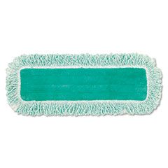 Rubbermaid Commercial Dust Pad w/Fringe, Microfiber, 18" Long, Green RCPQ418GN