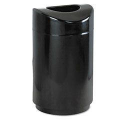 Rubbermaid Commercial Eclipse Open Top Waste Receptacle, Round, Steel, 30 gal, Black RCPR2030EBK