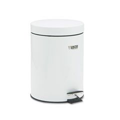 Rubbermaid Commercial Economical Step Can, Round, Steel, 1 1/2 gal, White RCPMST15EPL