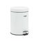 Rubbermaid Commercial Economical Step Can, Round, Steel, 1 1/2 gal, White RCPMST15EPL