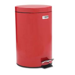Rubbermaid Commercial Economical Step Can, Round, Steel, 3 1/2 gal, Red RCPMST35ERD