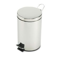 Rubbermaid Commercial Economical Step Can, Round, Steel, 3 1/2 gal, Stainless Steel RCPMST35SSPL