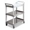 Rubbermaid Commercial Economy Plastic Cart, 3-Shelf, 18-5/8w x 33-5/8d x 37-3/4h, Platinum RCP342488PM