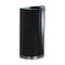 Rubbermaid Commercial European & Metallic Series Open Top Receptacle, Half-Round, 12 gal, Black/Chrome RCPSO1220B
