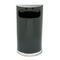 Rubbermaid Commercial European & Metallic Series Receptacle, Half-Round, 9 gal, Black/Chrome RCPSO820BPL