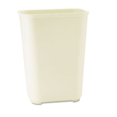 Rubbermaid Commercial Fire-Resistant Wastebasket, Rectangular, Fiberglass 10 gal, Beige RCP254400BG