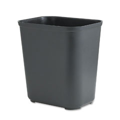 Rubbermaid Commercial Fire-Resistant Wastebasket, Rectangular, Fiberglass, 7 gal, Black RCP254300BK