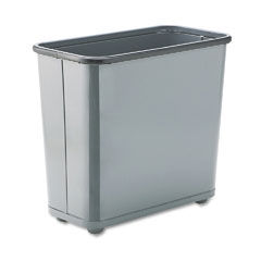 Rubbermaid Commercial Fire-Safe Wastebasket, Rectangular, Steel, 7.5 gal, Gray RCPWB30RGY