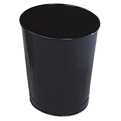 Rubbermaid Commercial Fire-Safe Wastebasket, Round, Steel, 6 1/2 gal, Black RCPWB26BK