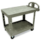 Rubbermaid Commercial Flat Shelf Utility Cart, 2-Shelf, 25-7/8w x 43-7/8d x 33-1/3h, Beige RCP452500BG