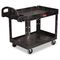 Rubbermaid Commercial Heavy-Duty Utility Cart, 2-Shelf, 25-7/8w x 45-1/4d x 33-1/4h, Black RCP452088BK