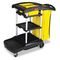 Rubbermaid Commercial High Capacity Cleaning Cart, 21-3/4w x 49-3/4d x 38-3/8h, Black RCP9T7200BK