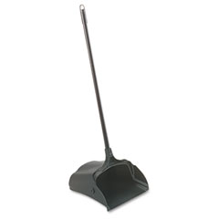 Rubbermaid Commercial Lobby Pro Upright Dustpan, w/wheels, 12 1/2 W, Polypropylene w/Vinyl Coat, Black RCP253100BK