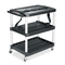 Rubbermaid Commercial Media Master AV Cart, 3-Shelf, 18-3/4w x 32-3/4d x 33h, Black RCP9T28