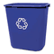 Rubbermaid Commercial Medium Deskside Recycling Container, Rectangular, Plastic, 28 1/8 qt, Blue RCP295673BE