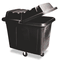 Rubbermaid Commercial Metal Frame Cube Truck, Rectangular, Polyethylene, 400-lb cap, 12 cu ft, Black RCP461200BLA