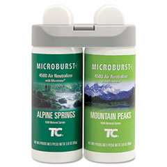 Rubbermaid Commercial Microburst Duet Refills, Alpine Springs/Mountain Peaks, 4 oz, 4 per Carton RCP3485950