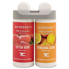 Rubbermaid Commercial Microburst Duet Refills, Cotton Berry/Refreshing Citrus, 4 oz, 4 per Carton RCP3485952