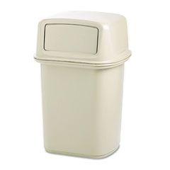 Rubbermaid Commercial Ranger Fire-Safe Container, Square, Structural Foam, 45 gal, Beige RCP917188BG