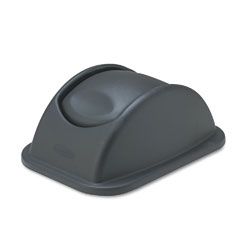 Rubbermaid Commercial Rectangular Free-Swinging Plastic Lids, Black RCP306600BK