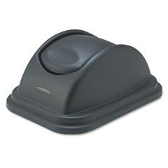 Rubbermaid Commercial Rectangular Free-Swinging Plastic Lids, Black RCP306700BK