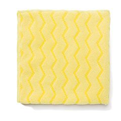 Rubbermaid Commercial Reusable Cleaning Cloths, Microfiber, 16 x 16, Yellow, 12/Carton RCPQ610