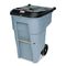 Rubbermaid Commercial Roll-Out Heavy-Duty Waste Container, Square, Polyethylene, 65 gal, Gray RCP9W1088GY