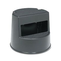 Rubbermaid Commercial Rolling Step Stool, Curved Design, Retracting Casters, 16 dia. x 13h, Black RCP252300BK