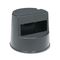 Rubbermaid Commercial Rolling Step Stool, Curved Design, Retracting Casters, 16 dia. x 13h, Black RCP252300BK