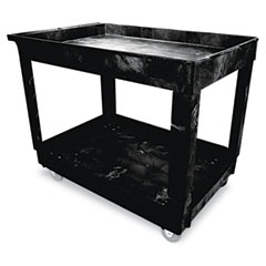 Rubbermaid Commercial Service/Utility Cart, 2-Shelf, 24w x 40d x 31-1/4h, Black RCP9T6700BLA