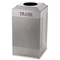 Rubbermaid Commercial Silhouette Waste Receptacle, Square, Steel, 29 gal, Silver Metallic RCPDCR24TSM
