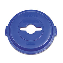 Rubbermaid Commercial Single Stream Recycling Top for Brute 32 gal Containers, Blue RCP1788380