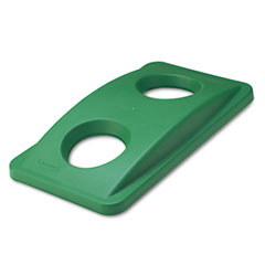 Rubbermaid Commercial Slim Jim Bottle & Can Recycling Top, 20 3/8 x 11 3/8 x 2 3/4, Green RCP269288GN