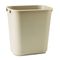 Rubbermaid Commercial Soft Molded Plastic Wastebasket, Rectangular, 3 1/2 gal, Beige RCP295500BG