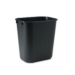 Rubbermaid Commercial Soft Molded Plastic Wastebasket, Rectangular, 3 1/2 gal, Black RCP295500BK