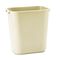 Rubbermaid Commercial Soft Molded Plastic Wastebasket, Rectangular, 7 gal, Beige RCP295600BG