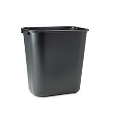 Rubbermaid Commercial Soft Molded Plastic Wastebasket, Rectangular, 7 gal, Black RCP295600BK